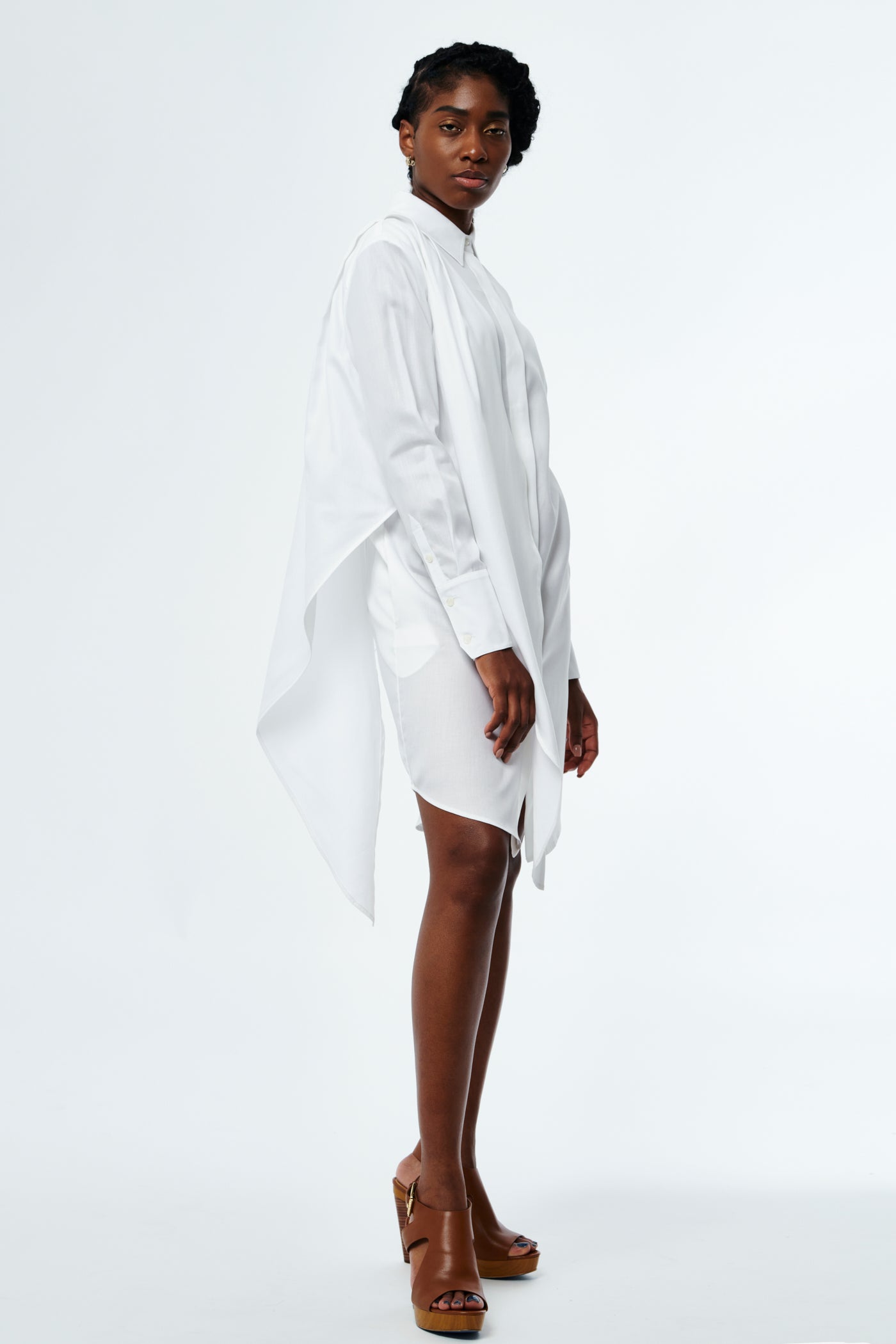 Vestido Shirt Dress with Removable Sleeves S / White Vestido Shirt Dress with Removable Sleeves S / White