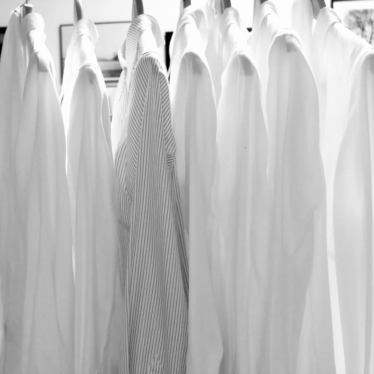 A rack of shirts on hangers